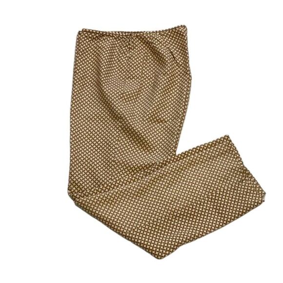 J. McLaughlin Silk Pants Neutral/Tan/Basketweave Pattern, Size 14 - Picture 1 of 15
